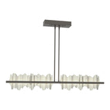 Hildene LED Linear Suspension in Dark Smoke, Sterling by Hubbardton Forge