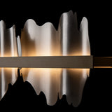 Hildene LED Linear Suspension detail in Dark Smoke, Vintage Platinum, by Hubbardton Forge