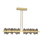 Hildene LED Linear Suspension in Modern Brass, Dark Smoke by Hubbardton Forge