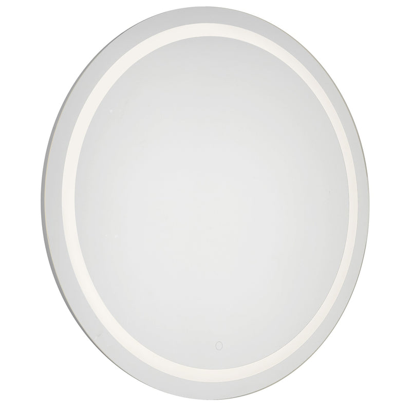 Hillmont Round Lighting Mirror Large By Kuzco Side View