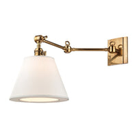 Hillsdale Swing Arm Wall Sconce - 23.5 Inch - Aged Brass by Hudson Valley