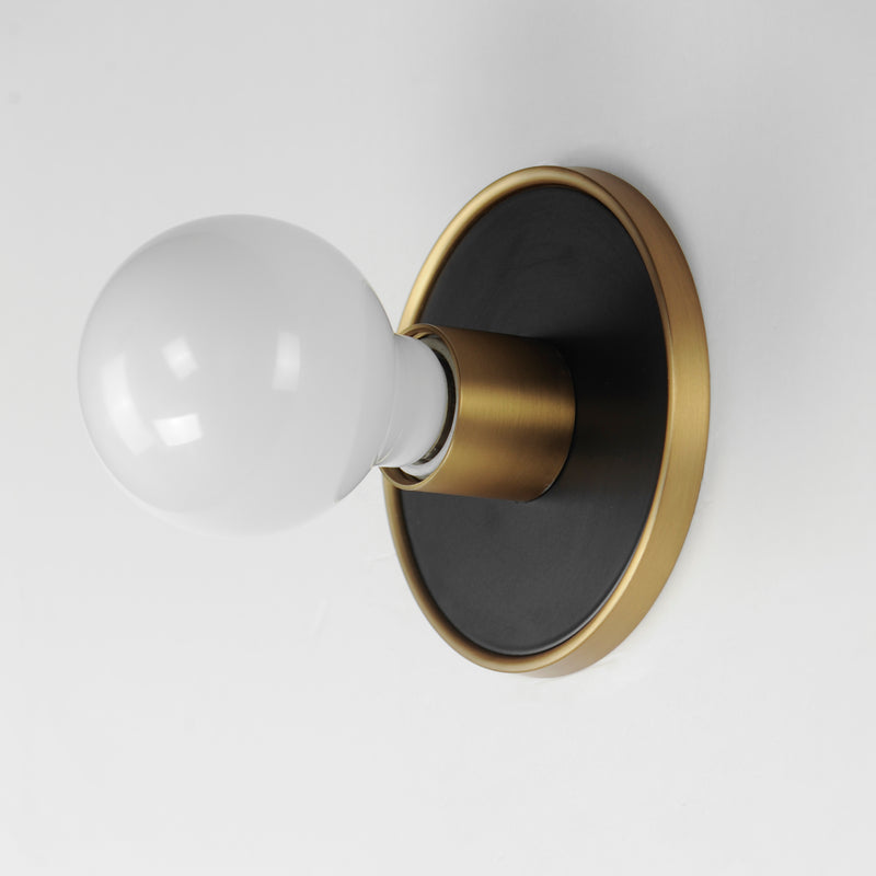 Hollywood Wall Light Black Natural Aged Brass By Maxim Lighting Side View