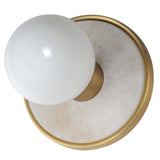 Hollywood Wall Light Whit Alabaster Natural Aged Brass By Maxim Lighting