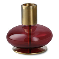 Holmegaard Bubble Candle Holder - Small / Burgundy