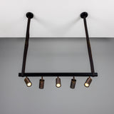 Holmes Chandelier - Matte Black / Antique Brass