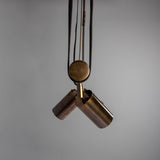 Holmes Chandelier - Matte Black / Antique Brass