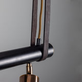 Holmes Chandelier - Matte Black / Antique Brass