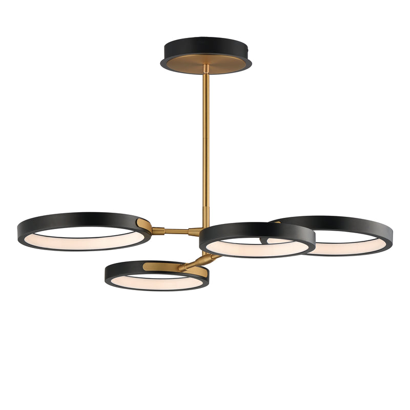 Hoopla LED Pendant by ET2 - 4-Light, Black / Gold