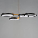 Hoopla LED Pendant by ET2 - 4-Light, Black / Gold