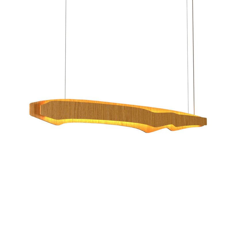 Horizon Linear Pendant By Accord Lighting, Finish: Cathedral Freijo