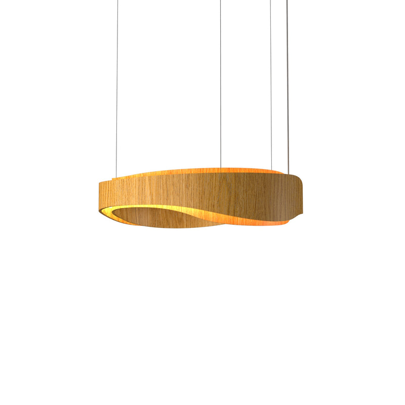 Horizon Ring Pendant Light By Accord Lighting, Finish: Cathedral Freijo