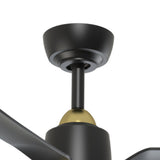 Hugo CCT Ceiling Fan Brushed Gold Matte Black By Kuzco Detailed View