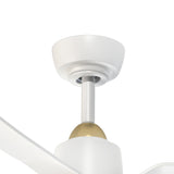 Hugo CCT Ceiling Fan Brushed Gold Matte White By Kuzco Detailed View