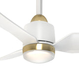 Hugo CCT Ceiling Fan Brushed Gold Matte White By Kuzco Detailed View LED