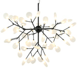 Hydrangea Bloom Chandelier Large Matte Black By Matteo  - Fornt View