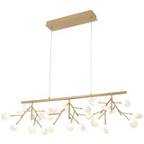 Hydrangea Bloom Linear Suspension Gold By Matteo - Side View