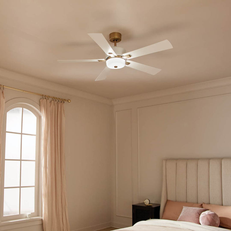 Icon Ceiling Fan Brushed Natural Bass By Kichler - Lifestyle View
