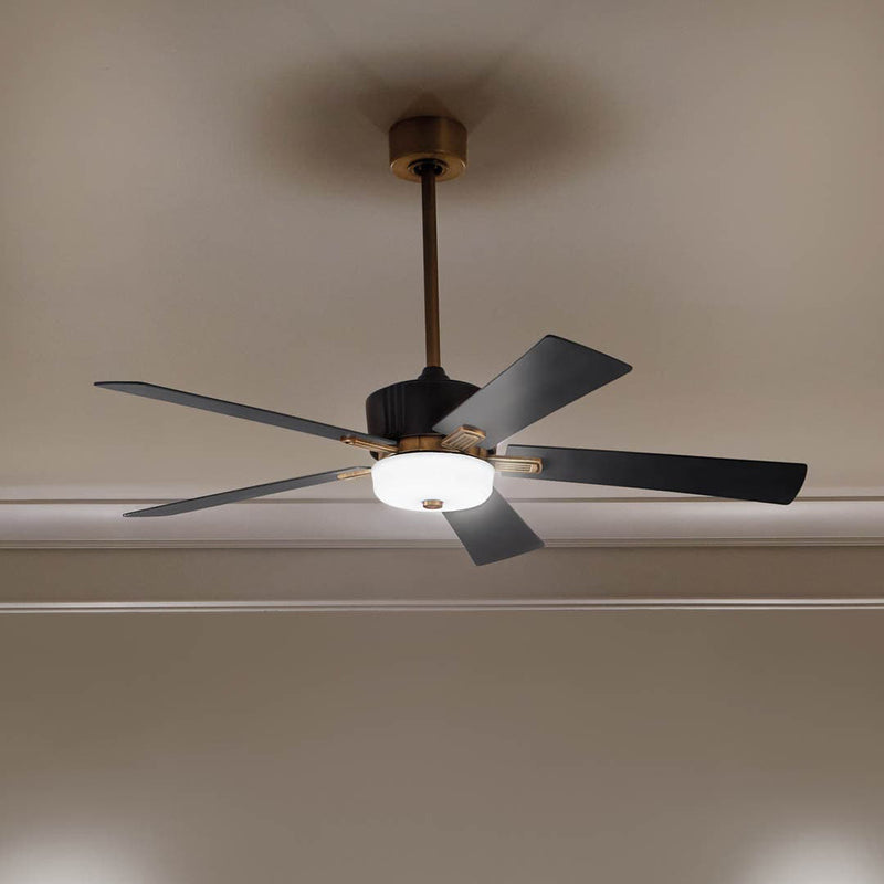 Icon Ceiling Fan Satin Black By Kichler - Lifestyle View2