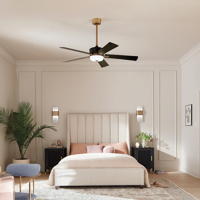 Icon Ceiling Fan Satin Black By Kichler - Lifestyle View