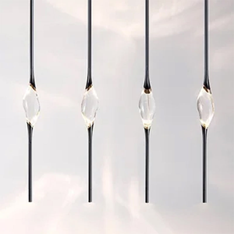 Il Pezzo Mancante 12 Long Chandelier By Il Pezzo Mancante, Number of Lights: 4, Finish: Black-Gold, , | Casa Di Luce Lighting