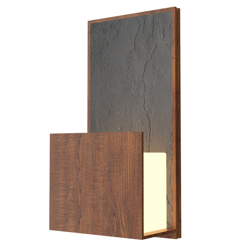 Imbuia Clean Wall Sconce with Slate Accent by Accord