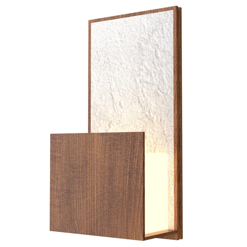 Imbuia Clean Wall Sconce with White Stone Accent by Accord