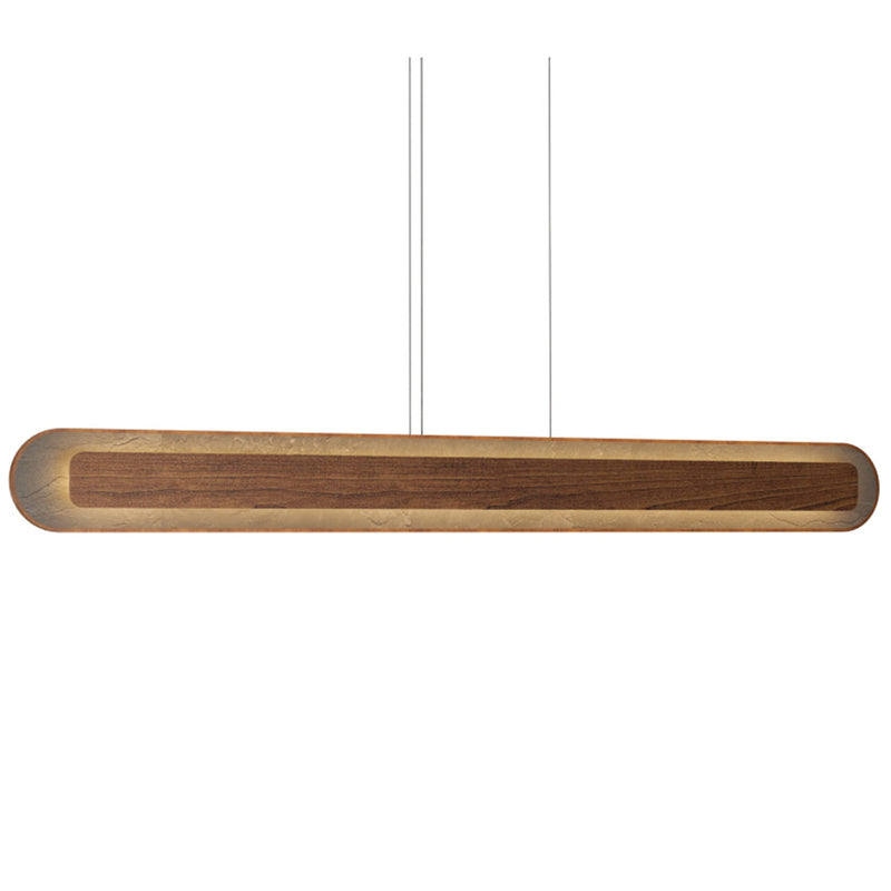 Imbuia Petra Rounded Linear Pendant with Slate Accent by Accord