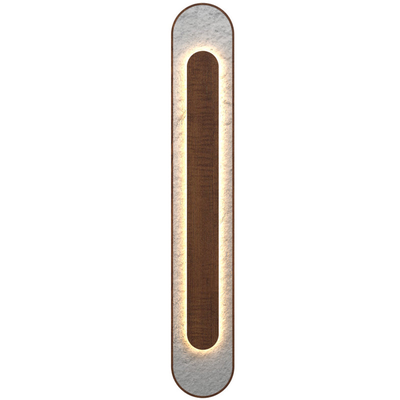 Imbuia Petra Rounded Linear Wall Lamp with White Stone Accent by Accord