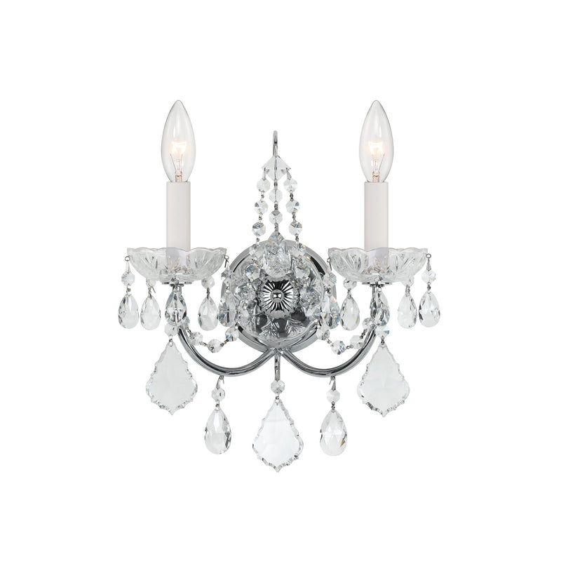 Imperial 2-Light Crystal Sconce 12'' Polished Chrome