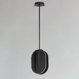 Interval LED Medium Ellipse Pendant by ET2 - 12.25 Inch, Black