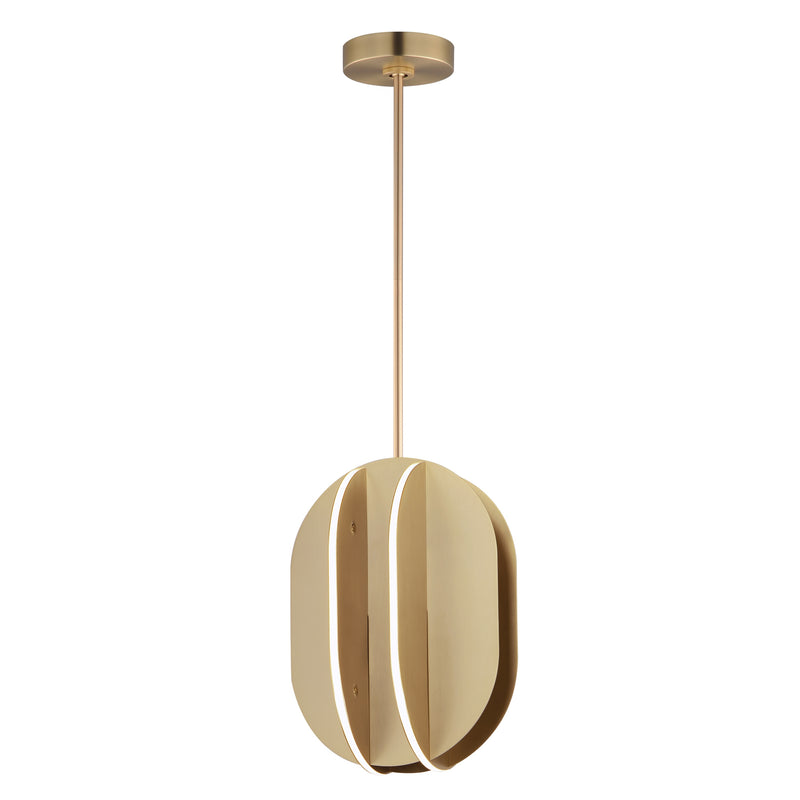 Interval LED Medium Ellipse Pendant by ET2 - 14.25 Inch, Satin Brass
