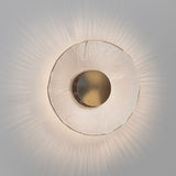 Inviso Wall Sconce by Cerno - Distressed Brass disc, Walnut