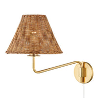 Issa Plug-in Sconce - Aged Brass