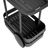 Jolly Trolley Lighted Bar Cart - Anthracite, shelves and wheel detail
