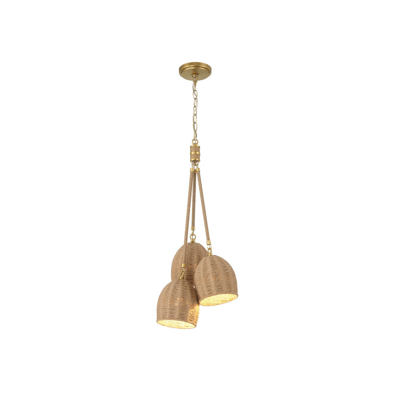 Jace 3-Light Cluster Pendant 11'' Soft Gold