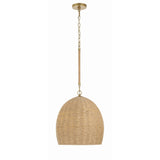 Jace Woven Dome Pendant 15" Soft Gold