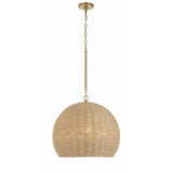 Jace Woven Dome Pendant 20" Soft Gold
