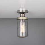 Jam Jar Flush Ceiling Light - Antique Silver