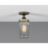 Jam Jar Flush Ceiling Light - Antique Silver