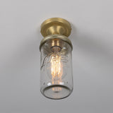 Jam Jar Flush Ceiling Light - Satin Brass