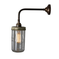 Jam Jar Wall Light - Antique Brass
