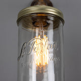 Jam Jar Wall Light - Antique Brass