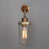 Jam Jar Wall Light - Antique Brass