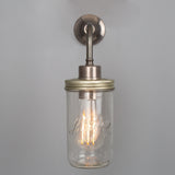 Jam Jar Wall Light - Antique Silver