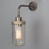 Jam Jar Wall Light - Antique Silver
