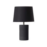 Jatobá Table Lamp by Geo Contemporary in Graphite ceramic with a Black fabric shade and chrome details