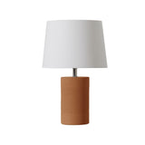 Jatobá Table Lamp by Geo Contemporary in Terracotta ceramic with a White fabric shade and chrome details