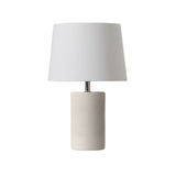 Jatobá Table Lamp by Geo Contemporary in White ceramic with a White fabric shade and chrome details