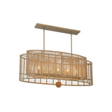 Jayna Linear Oval Rattan Chandelier 41.75'' Burnished Silver