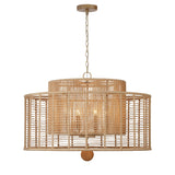 Jayna Rattan Drum Chandelier 31.25'' Burnished Silver
